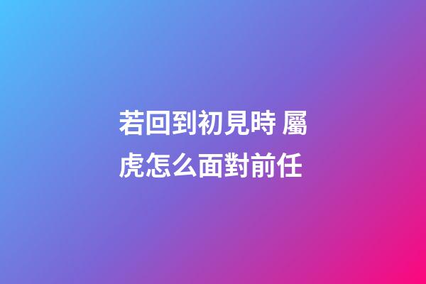 若回到初見時 屬虎怎么面對前任
